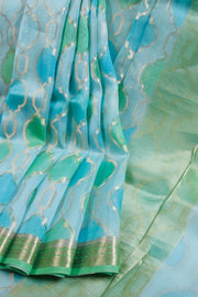 Blue Pure Silk Organza Banarasi Saree - Avishya