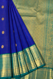 MS Blue Korvai Kanjivaram Silk Saree 10065801