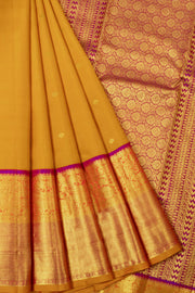 Sunshine Yellow Korvai Kanjivaram Silk Saree 10065802