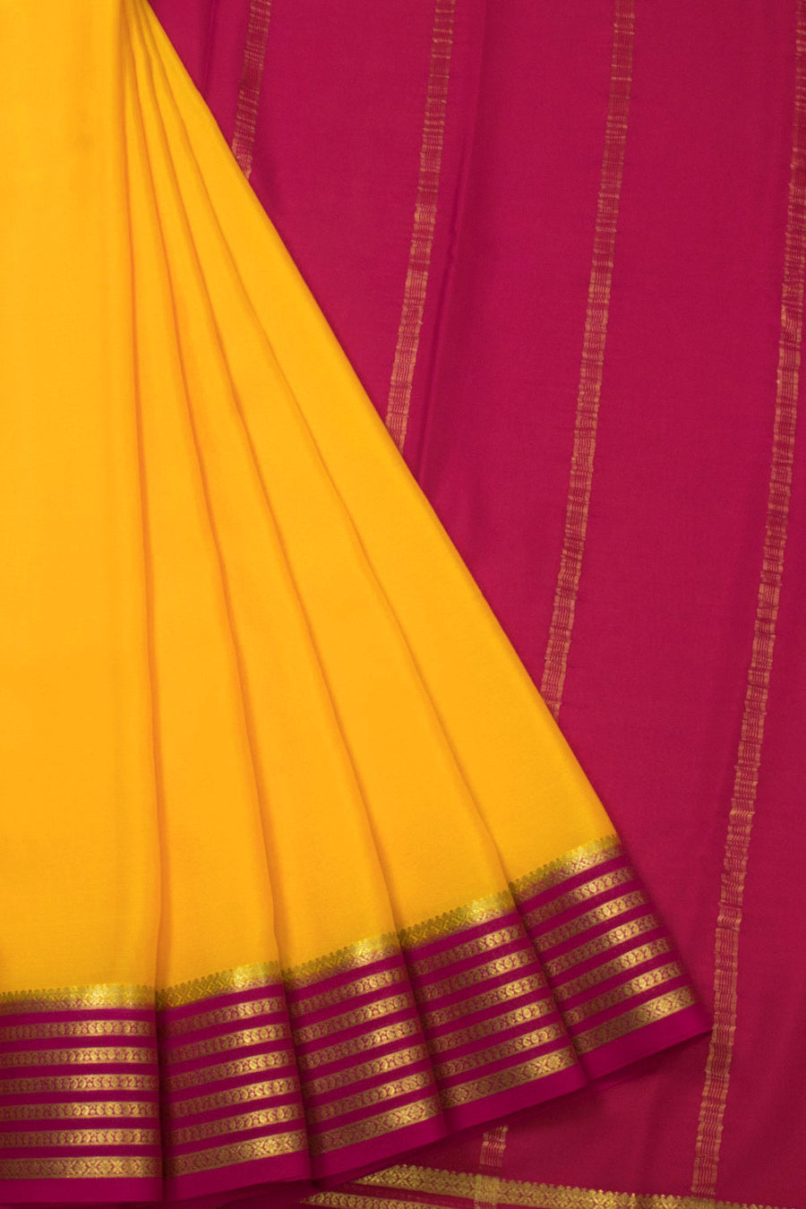 Yellow Mysore Crepe Silk Saree - Avishya