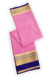 Rose Petal Pink Mysore Crepe Silk Saree With Zari Border 10076671