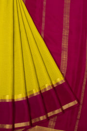 Lemon Yellow Mysore Crepe Silk Saree  - Avishya