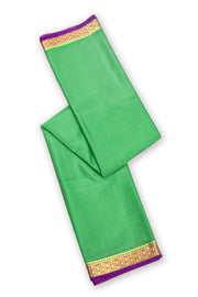Evergreen Charm Green Mysore Crepe Silk Saree With Zari Border 10076676