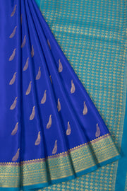 Blue Mysore Crepe Silk Saree - Avishya