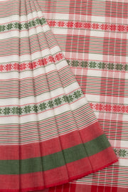 Off White Handloom Dhaniakhali Cotton Saree - Avishya