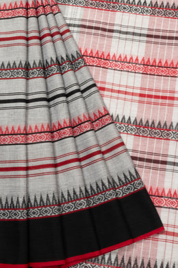 Black Handloom Dhaniakhali Cotton Saree  - Avishya