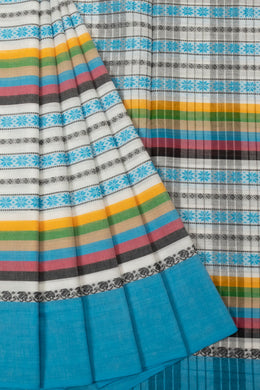 Blue Handloom Dhaniakhali Cotton Saree - Avishya