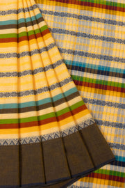 Yellow Handloom Dhaniakhali Cotton Saree - Avishya