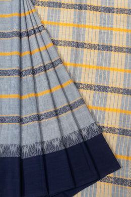 Grey Handloom Dhaniakhali Cotton Saree - Avishya