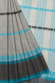 Grey Handloom Dhaniakhali Cotton Saree  - Avishya