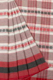 Off White Handloom Dhaniakhali Cotton Saree - Avishya