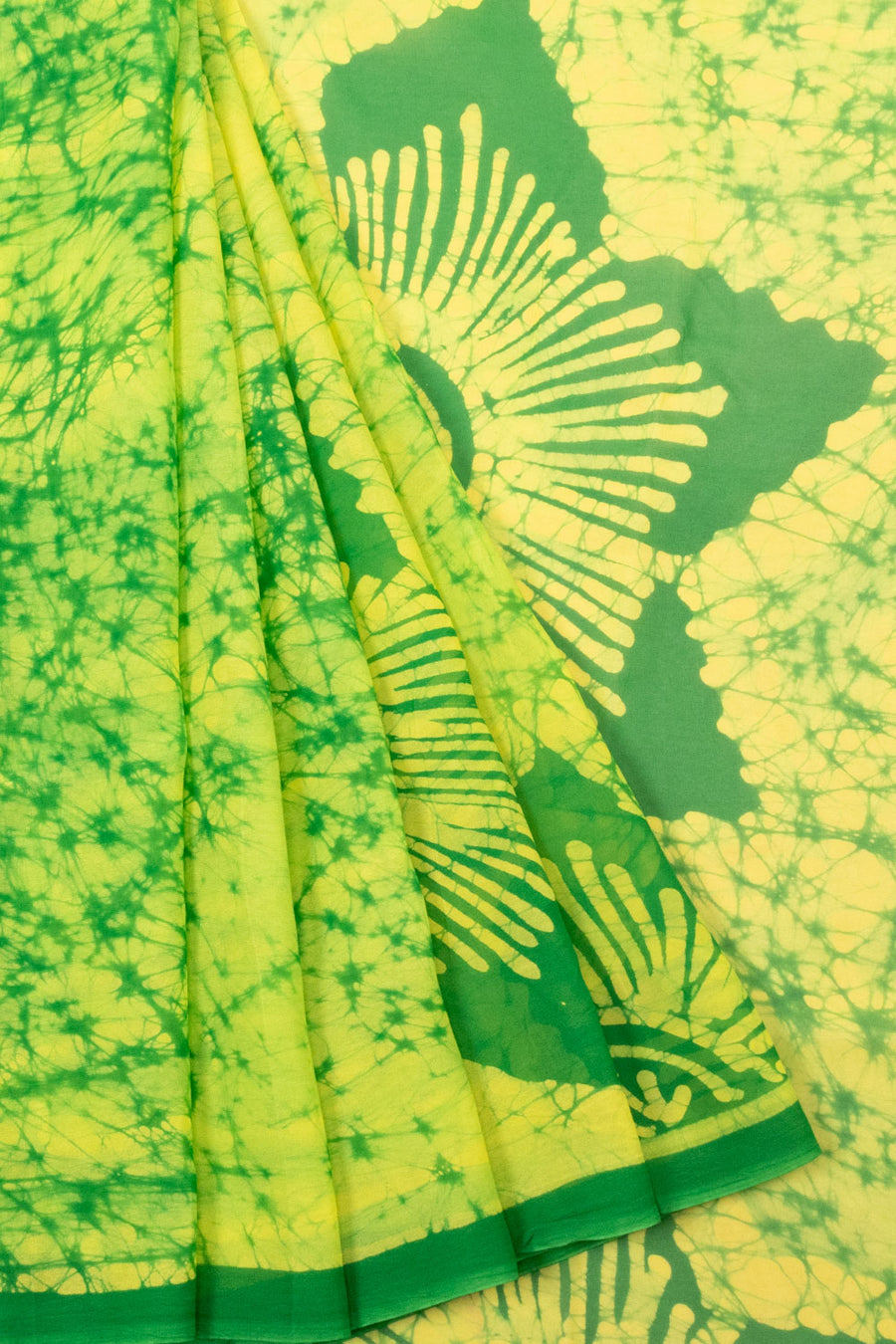 Green Batik Georgette saree - Avishya