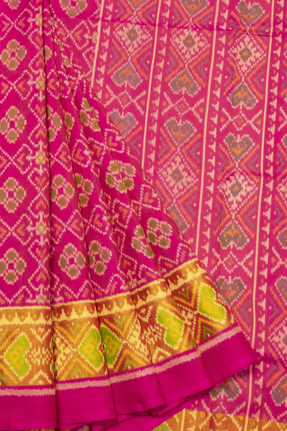 Pink Handloom Patola Ikat Silk Saree 10066021