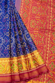 Blue Handloom Patola Ikat Silk Saree 10066022