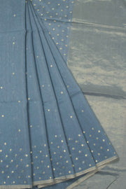 Grey Handwoven Chanderi Saree 10066027