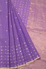 Purple Handwoven Chanderi Saree 10066028