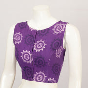Purple Hand Block Printed Cotton Blouse 10066047