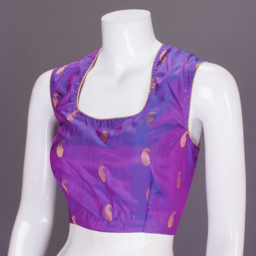 Purple Banarasi Silk Blouse - Avishya 