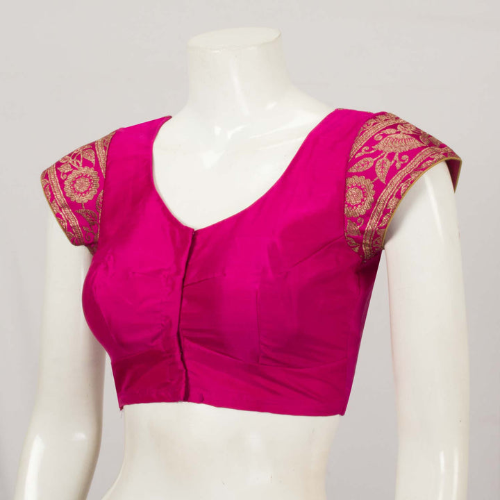 Pink Banarasi Silk Cotton Blouse - Avishya