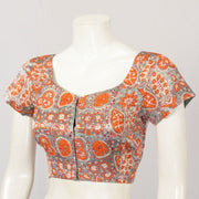 Grey Handcrafted Printed Mashru Blouse - Avishya