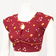 Maroon Handcrafted Bandhani Cotton Blouse  - Avishya