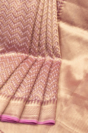 Dusky Rose Banarasi Tissue Silk Saree - Avishya