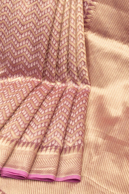 Dusky Rose Banarasi Tissue Silk Saree - Avishya