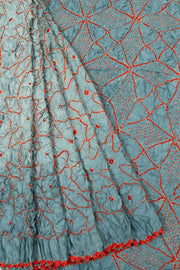Blue Handcrafted Bandhani Gajji Silk Saree - Avishya