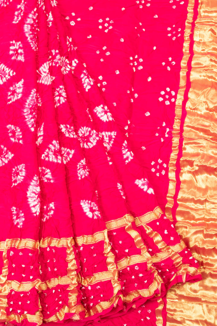 Pink Handwoven Bandhani Modal Silk Saree  - Avishya