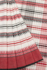 Off White Handloom Dhaniakhali Cotton Saree - Avishya