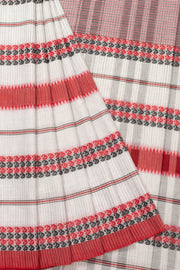 Off White Handloom Dhaniakhali Cotton Saree  - Avishya