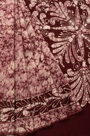 Brown Batik Muslin Silk Saree - Avishya