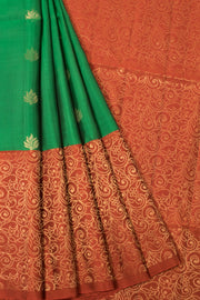 Green Handloom Kanjivaram Soft Silk Saree  - Avishya