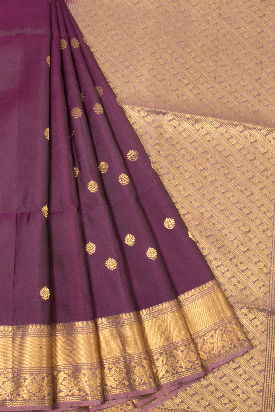 Burgundy Handloom Kanjivaram Soft Silk Saree - Avishya