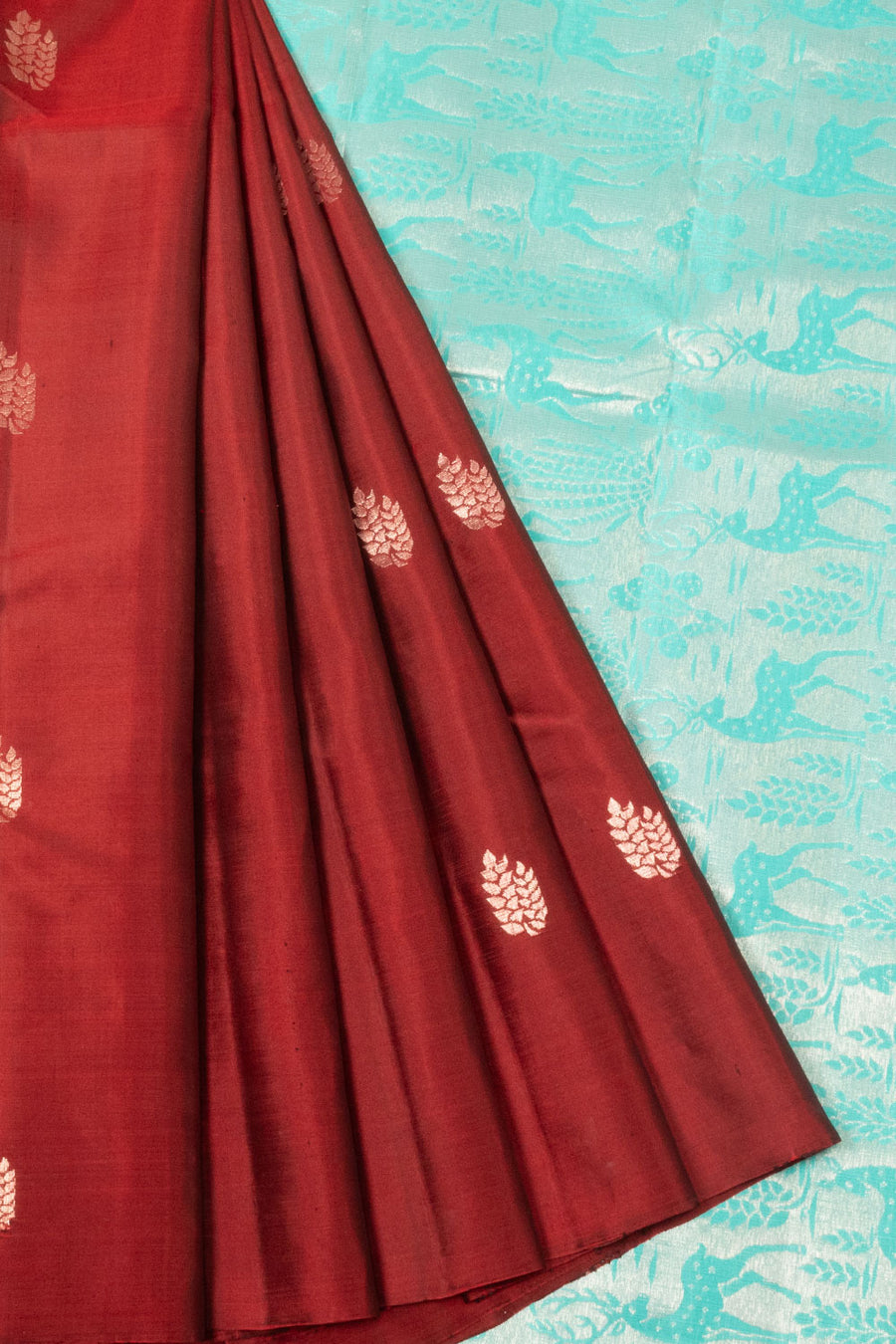 Maroon Handloom Kanjivaram Soft Silk Saree - Avishya