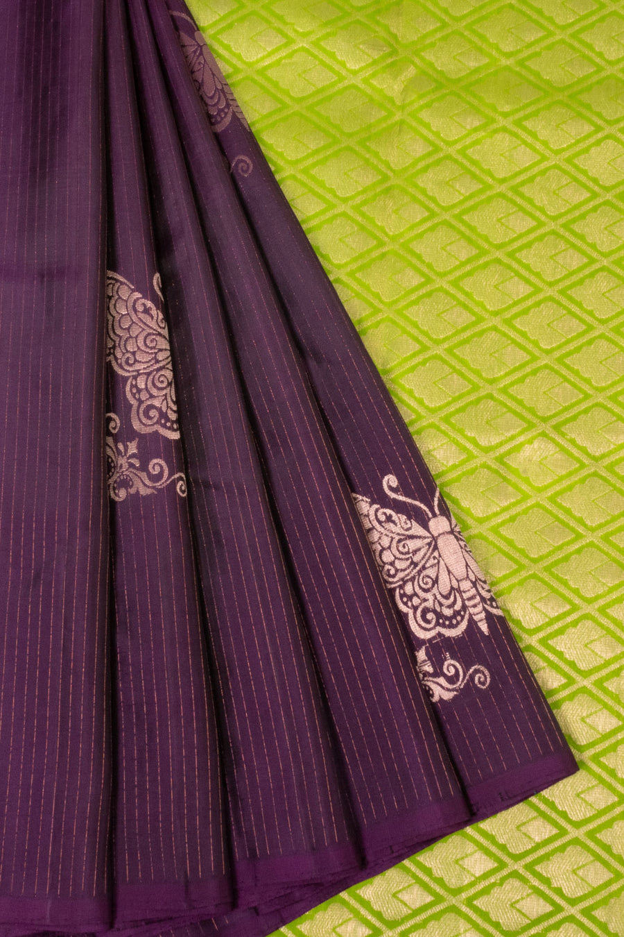 Purple Handloom Kanjivaram Soft Silk Saree - Avishya