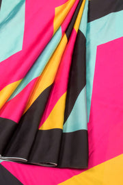 Multicolor Digital Printed Charmeuse Silk Saree  - Avishya