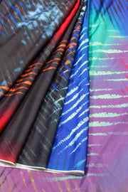 Multicolor Digital Printed Charmeuse Silk Saree  - Avishya