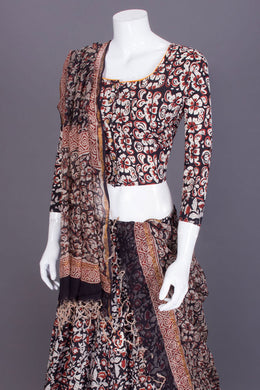 Brown Hand Block Printed Chaniya Choli - Avishya