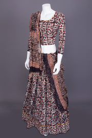 Brown Hand Block Printed Chaniya Choli - Avishya