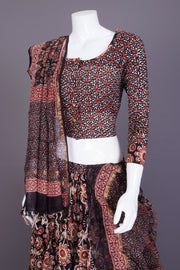 Black Hand Block Printed Chaniya Choli-Avishya