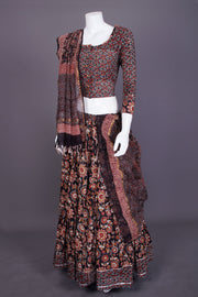 Black Hand Block Printed Chaniya Choli-Avishya