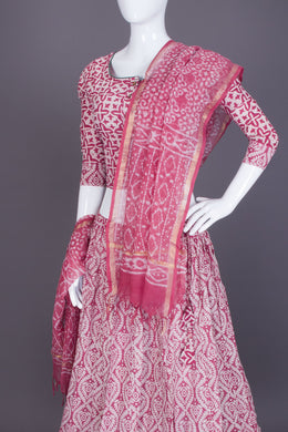 Cadillac Pink Hand Block Printed Chaniya Choli -Avishya