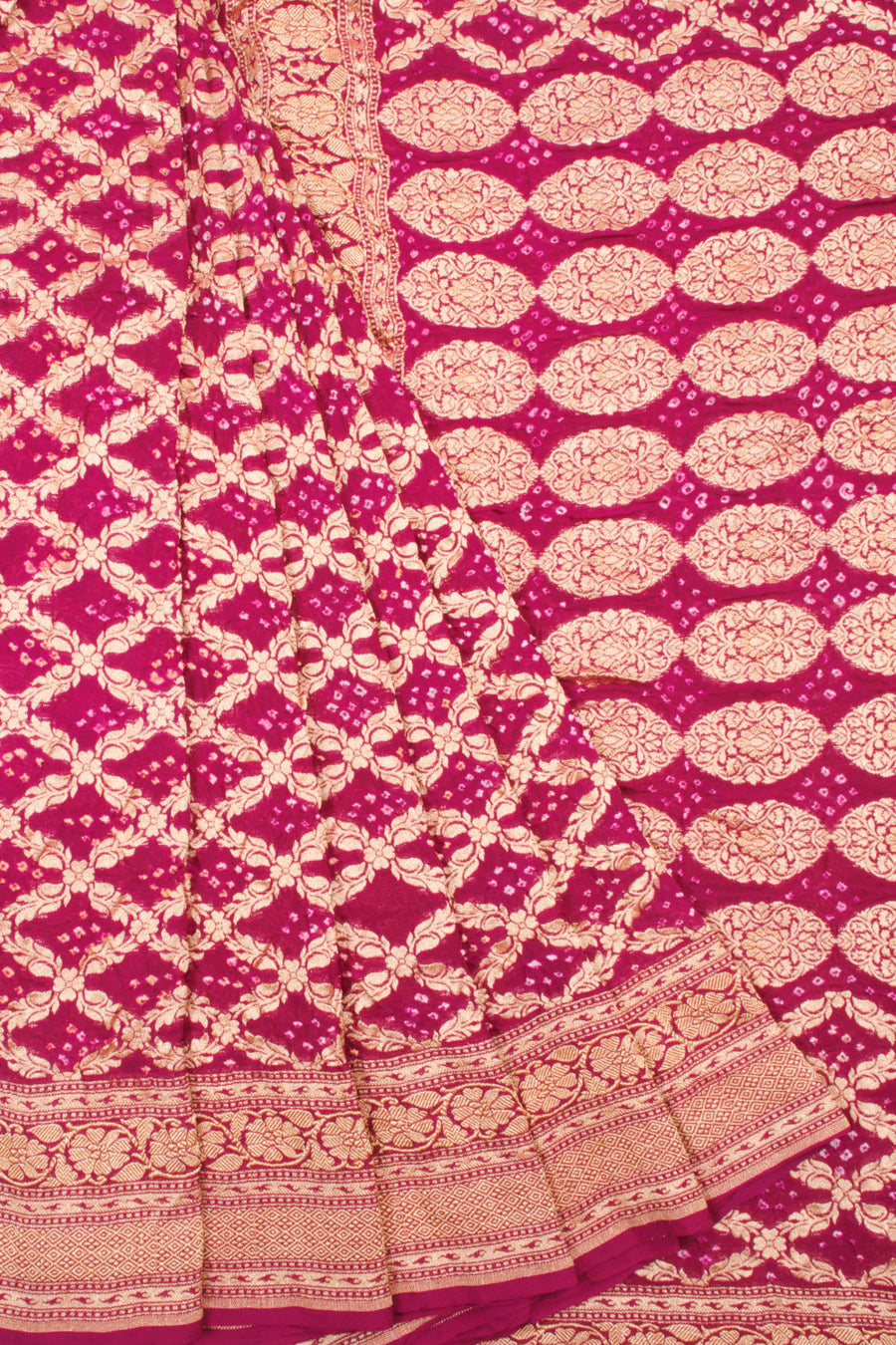 Violet Handcrafted Banarasi Bandhani Georgette Saree - Avishya