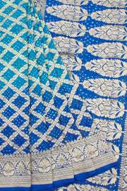 Blue Handcrafted Banarasi Bandhani Georgette Saree - Avishya