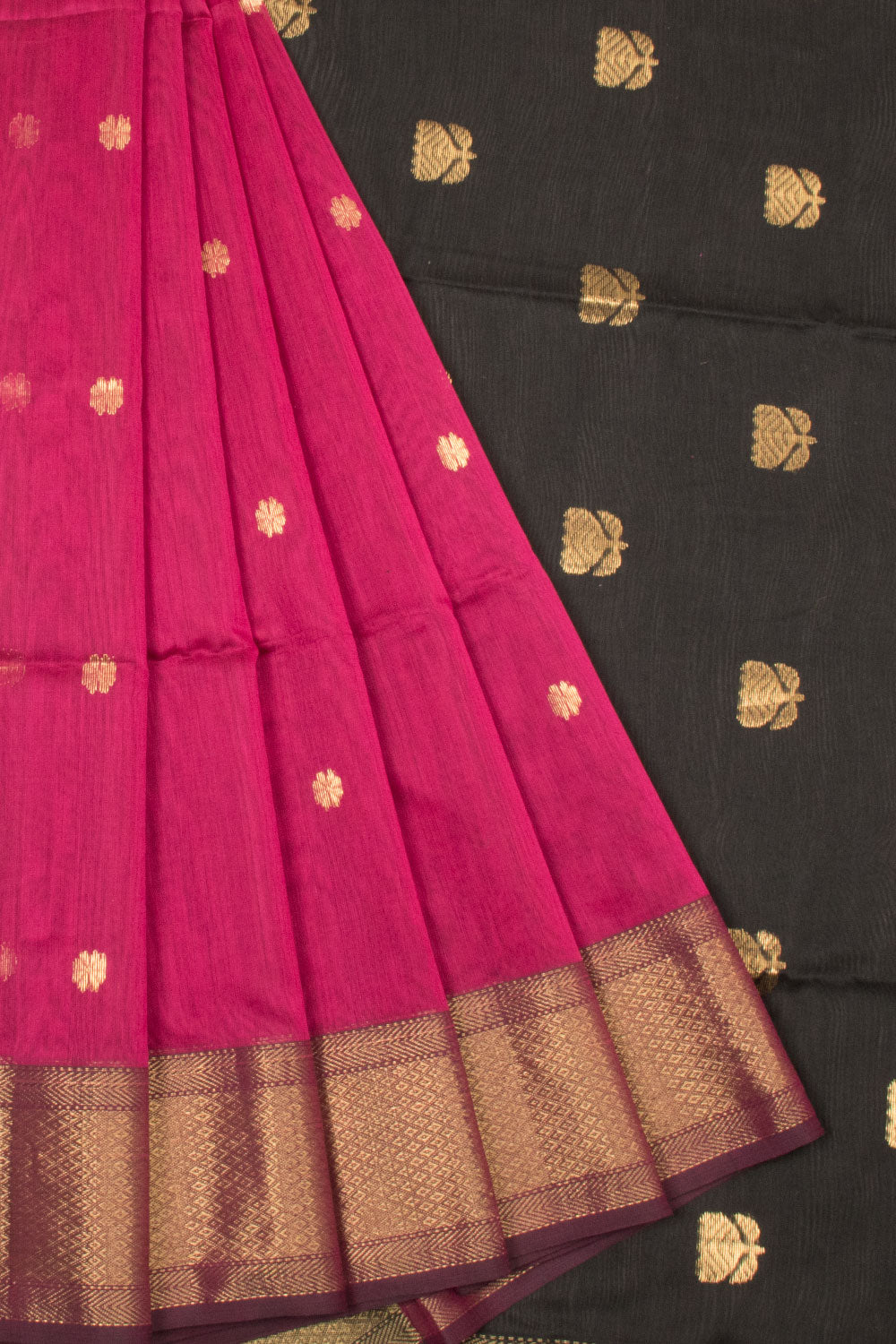 Pink Handloom Maheshwari Silk Cotton Saree  - Avishya 