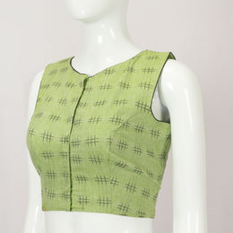 Pista Green Handwoven Cotton Blouse - Avishya