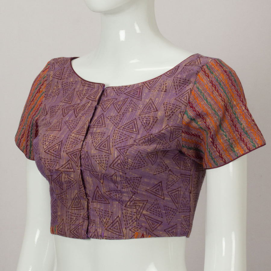 Purple Handwoven Tussar Silk Blouse - Avishya