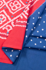 Red Bandhani Cotton 2-Piece Salwar Suit Material -Avishya