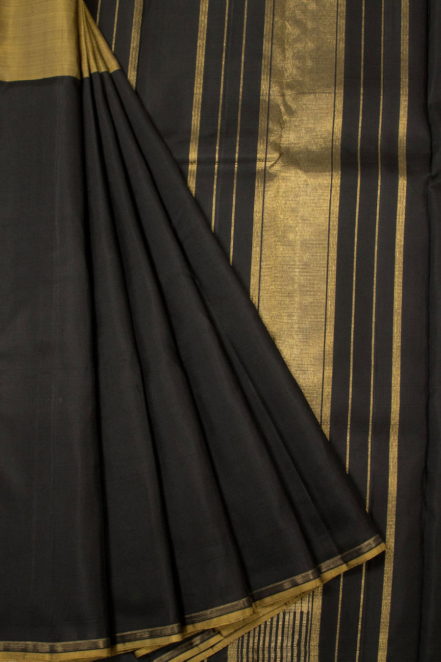 Black Handloom Kanjivaram Silk Saree  - Avishya
